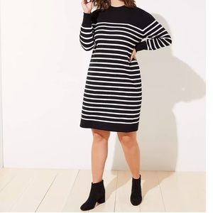 *Final price* LOFT Black & White Button Back Sweater Dress